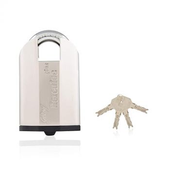 Godrej Locks I Herculoc 3KS Technology Padlock I 4 Keys 30 Trillion Key Combinations I for Padlock for Main Door I Gate Lock I Lock for Tool Box, Shops & Offices Silver Finish | 1 Year Warrenty
