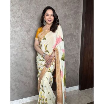  Floral Printed Fancy Saree