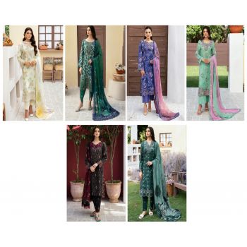  Chiffon Dupatta Suit 6 Pcs