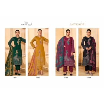 CDP Point Premium Quality Mumtaz Sabyasachi Jam Satin Digital Printed Dress Material - 4Pcs