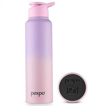 PEXPO Craft Pro 1000 ISI Certified Stainless Steel Sports/Fridge Water Bottle with Sipper Cap, 950ml, Purple-Pink Ombre |Eco friendly | BPA Free | Water Bottle for Office, Gym, School, Yoga