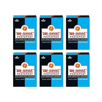 Pidilite M-Seal Phataphat Fast Curing Epoxy Compound Putty Sealant Adhesive for Leakage, Bonding, Gap Filling and Repairing - 100 Grams,Pack of 6