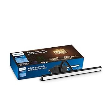 PHILIPS 7-Watts Moonglade Black Picture Light | Picture Light for Display | Warm White | Pack of 1-Polycarbonate