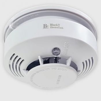 Blackt Electrotech BT35 DIY Smoke Detection Sensor System with Alarm 85 dB Easy Installation and Maintenance Free for Small Family, Hotel, and Apartment (White)