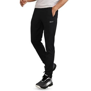 Boldfit for Men Slim Fit Joggers for Men for Running, Gym Sports Lower for Men & Boys Summer Track Pants for Men Multipurpose Mens Lower Activewear Trousers, Night Pants for Men Black S
