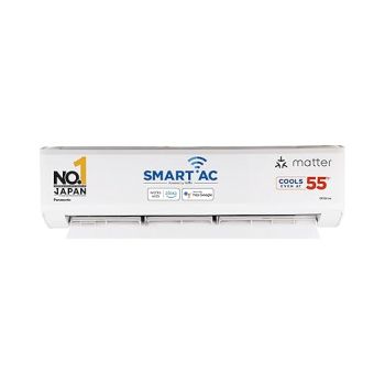 Panasonic 1.5 Ton 5 Star Premium Wi-Fi Inverter Smart Split AC (Matter Enabled, Higher Airflow, Copper Condenser, 7in1 Convertible, True AI, 4-Way, PM 0.1 Filter, CS/CU-NU18AKY5WX, White)
