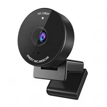 eMeet 1080P Webcam - USB Webcam with Microphone & Physical Privacy Cover, Noise-Canceling Mic, Auto Light Correction, C950 Ultra Compact FHD Web Cam w/ 70°View for Meeting/Online Classes/Zoom/YouTube