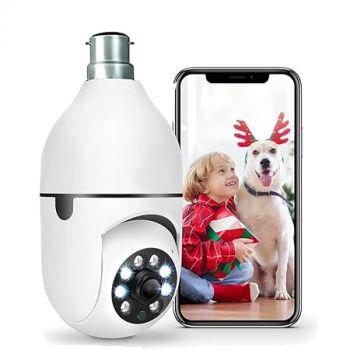 Light Bulb Wireless IP WiFi Bulb Camera 360 1080p WiFi Auto Rotation Fish Eye 360 Degree Panoramic Mini Lamp IR CCTV 1080p Home Security Light Wireless CCTV Camera