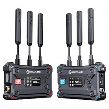 Hollyland Pyro S Wireless HDMI & SDI Video Transmission System, Auto Dual-Band Hopping, 4K30/1080p60 1300ft Los Range 50ms Latency, Smart Channel Scan, Up to 4 Receiver, UVC Live Stream (1TX+1RX)