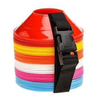Layan Sports Soccer Mini Disc Cones | Mini Durable disc Cones. Comes with Carry Strap | Saucer Cones for Soccer Cricket Track and Field Sports (10)