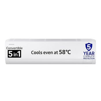 Samsung 1 Ton 3 Star Digital Inverter Split AC (Faster & Powerful Cooling even at 58 Degree C, 100% Copper, 5 year comprehensive warranty, 5 Step Convertible, AR50F12D0LHNNA, White)