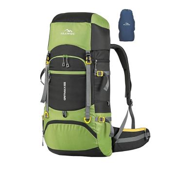 TRAWOC GRITMAX 55 Litre Travel Bag Front & Top Open Backpack for Hiking Trekking Camping, Rucksack Bag for Men & Women with Rain Cover and Shoe Compartment SHK017, 3 Year Warranty