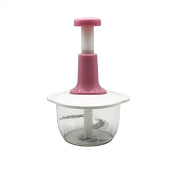 Noscomp Vegetable Mincer and Meat/Double Layer/Stainless Steel Blade/Chopping for Vegetables/Fruit/Multi-Purpose for Meat Stuffing/Bun Stuffing / 2L (Pink)