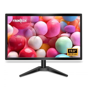 FRONTECH 19 Inch HD LED Monitor | Slim & Stylish Design | Wall Mountable | 16.7 Million Colors | Office & Home Display Screen (MON-0071, Black)
