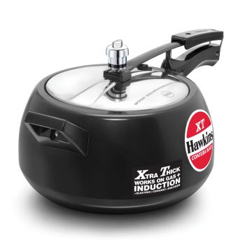 Hawkins 5 Litre Contura Black XT Pressure Cooker, Hard Anodised Inner Lid Cooker, Induction Cooker, Handi Cooker, Black (CXT50)