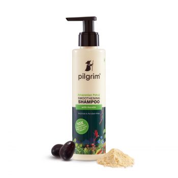 Pilgrim Patuá & Keratin Hair SMOOTHENING SHAMPOO for Dry & Frizzy hair | Sulphate & Paraben free shampoo for Women & Men | Hair Smoothening & healthy scalp | 200 ml