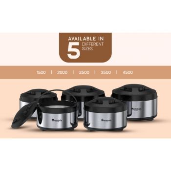 Mumma's LIFE Stainless Steel Thermosteel Casserole Set of 3 for Kitchen| Hot Case Combo for Kitchen,Up to 2 Hour| Hot Box Pack of 3 (2500 ml, 3500 ml, 4500 ml)