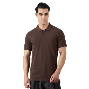 CDP Premium Quality Men's Cotton Polo Tshirt | Collar Tshirts | Half Sleeves -Dark Brown
