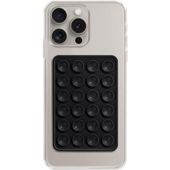 EDNITA Suction Phone Case, Phone Suction Sticker, Silicone Suction Phone Case for Hands-Free Mobile Accessory Holder Grip, Video Phone Accessory Compatible Mirror, Shower-Black (Pack of-1)