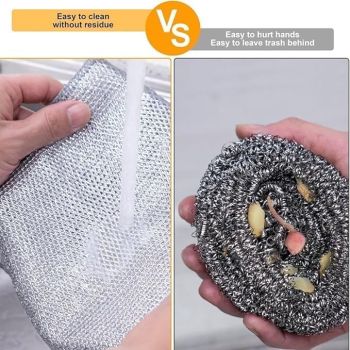 NAMUVA Non-Scratch Dish Wash Cloth (Pack of 30), Steel Wire Dish Cloth, Wire Dishwashing Rags for Wet and Dry Stainless Steel Scrubber Non-Scratch Wire Dishcloth for Washing Dishes Sinks Counters