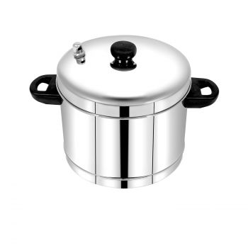 Pigeon Classic Stainless Steel Idly Cooker Pot | Idli Pot compatible with Induction and Gas Stove | Steel Idli Maker with Silver Lid - 4 Plates (for 16 Idlies)