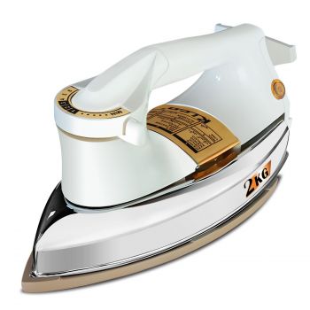 Rico Super Heavy Automatic Dry Iron Japanese Quick Heat Technology with Metal Cover and Shock Proof 2 yrs Replacement Warranty (White, 1000 Watts, 2 KG) I Made In India