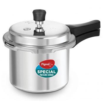 Pigeon by Stovekraft 12736 Aluminium Pressure Cooker 3 litre Non Induction Base Outer Lid (Silver)