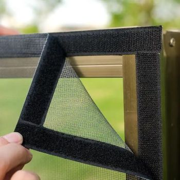 Autarky Fiberglass Mosquito Net for Window (Size- 21 Inch x 52 Inch / 53.3cm x 132cm) 120GSM Pre-Stitched & Strong Self-Adhesive Hook Tape Color - Grey