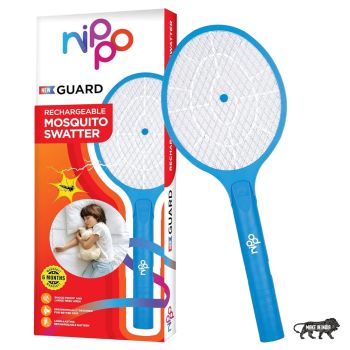 NIPPO Guard Rechargeable Mosquito Bat|Fast Charging Powerful Lithium-Ion Battery|C Type USB |Shock-Proof| 6 Months Warranty