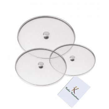 Kuber Industries Stainless Steel Food Cover/Milk Cover Jali/Steel Jali/Multipurpose Net Lid Set of 3 Pcs (7 & 8 & 9 Inches) Code-Net39, Silver, Standard (JALIJAJABA139)