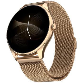 Noise Twist 2 Smart Watch with 1.43” AMOLED Screen, AI Search & Voice Assistant, Bluetooth Calling, Stainless Steel Back, 7-Day Battery, 100+ Watch Faces, Health Suite, IP68 (Gold Link)