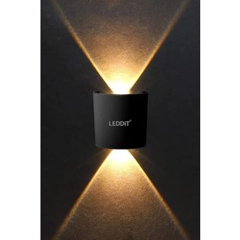 LEDDiT 2-Watt U-Shape Up Down Outdoor LED Wall Light with Aluminium IP65 Grade Waterproof Body Warm White, Pack of 1 (with 2 Years Warranty)