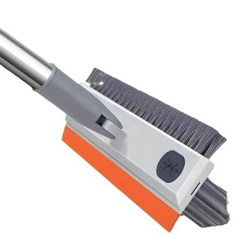 WAZDORF Bathroom Cleaning Brush with Wiper 3 in 1 Tiles Cleaning Brush Floor Scrub Bathroom Brush with Long Handle 180° Rotate Cleaning Brush Home Kitchen Bathroom Cleaning Accessorie