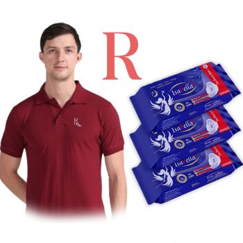 Repurchase Isabella Sanitary pad Package60 Pieces (3 Packets) With 1 Kevinlara Premium T Shirt Combo 21 sets