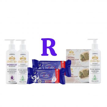 Repurchase Golden Ager Body & face wash 500ml 1 Bottle + GoldenAger Anti dandruff Shampoo 500ml 2 Bottle + 2 Golden Ager Charcoal bath soap 100g And 2 Isabella Sanitary pad