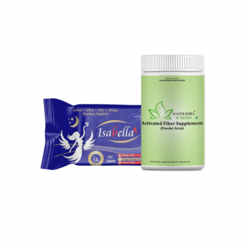 ACTIVATED FIBER 1 BOTTLE 400g AND 1 PACKET ISABELLA SANITARY PAD