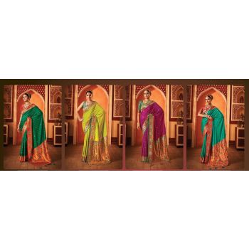  Soft Banarasi Saree 4 Pcs