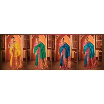  Soft Banarasi Saree 4 Pcs
