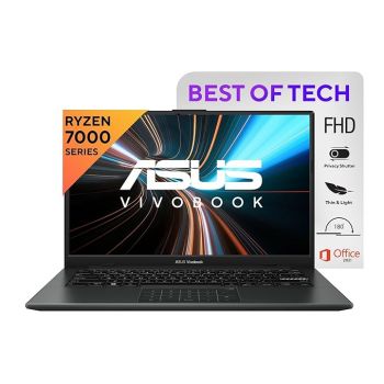 ASUS Vivobook Go 14, AMD Ryzen 3 7320U, 8GB RAM, 512GB SSD, FHD, 14"/35.56cm, Windows 11, Office 2021, Black, 1.38KG, E1404FA-NK325WS, 42WHr, Thin and Light Laptop