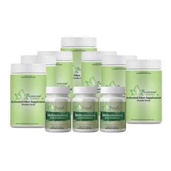 GPS POINT - 7 ACTIVATED FIBER BOTTEL 400g (POWDER FORM) 3 BOTTLES MULTIVITAMIN TABLETS 