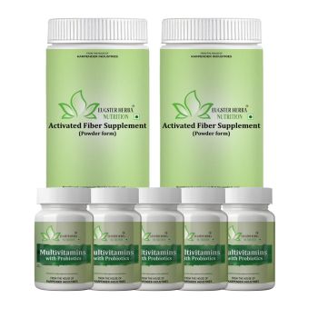 GPS Point Premium ACTIVATED FIBER 2 BOTTEL 800g (POWDER FORM) - | 5 BOTTLES MULTIVITAMIN TABLETS  (300 Tablets )