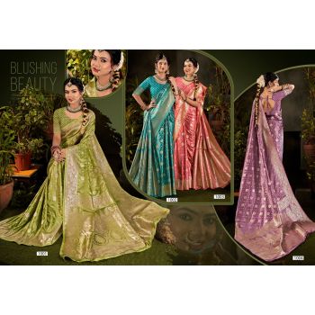 Weaving Rich Pallu Silk Saree Collection - 4 Pcs