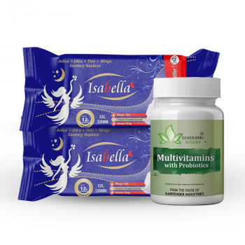 Isabella Sanitary Pad 2 Packet (40 pieces) + One Multivitamin Tablets (Welcome package) 